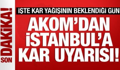 AKOM’dan İstanbul için kar uyarısı: 9-10 Ocak’ta bekleniyor