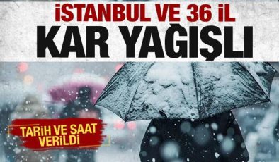 İstanbul ve 36 ile kar yağışı geliyor! Meteoroloji tarih ve saat verdi