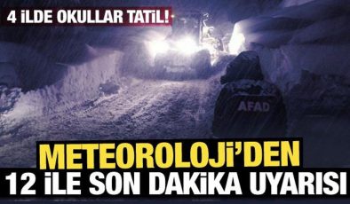 Meteoroloji’den 12 ile son dakika uyarısı!