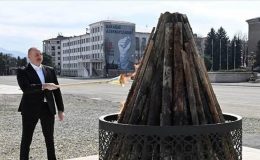 Azerbaycan Cumhurbaşkanı Aliyev nevruz ateşini Hankendi’de yaktı