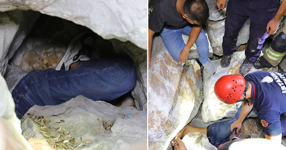 Yenikapı’da 2,5 saatlik kurtarma operasyonu: Suya düşürdüğü cep telefonunu almak isterken kayalıklara sıkıştı